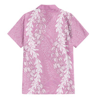 Puakenikeni and Maile Lei Family Matching Mermaid Dress and Hawaiian Shirt Pink Double Strand Lei