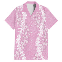 Puakenikeni and Maile Lei Hawaiian Shirt Pink Double Strand Lei