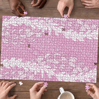 Puakenikeni and Maile Lei Puzzle Pink Double Strand Lei - Polynesian Pride