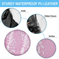 Puakenikeni and Maile Lei Spare Tire Cover Pink Double Strand Lei