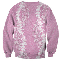 Puakenikeni and Maile Lei Sweatshirt Pink Double Strand Lei
