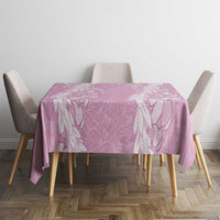 Puakenikeni and Maile Lei Tablecloth Pink Double Strand Lei