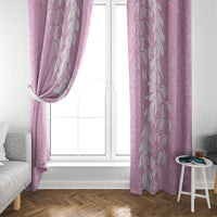 Puakenikeni and Maile Lei Window Curtain Pink Double Strand Lei
