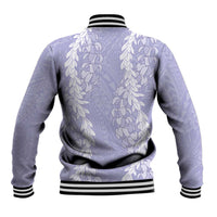 Puakenikeni and Maile Lei Baseball Jacket Purple Double Strand Lei
