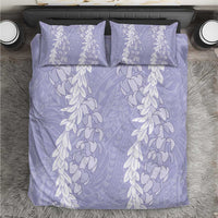 Puakenikeni and Maile Lei Bedding Set Purple Double Strand Lei