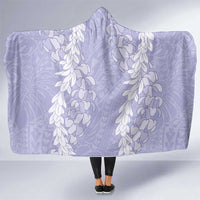 Puakenikeni and Maile Lei Hooded Blanket Purple Double Strand Lei