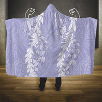 Puakenikeni and Maile Lei Hooded Blanket Purple Double Strand Lei