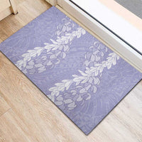 Puakenikeni and Maile Lei Rubber Doormat Purple Double Strand Lei