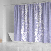 Puakenikeni and Maile Lei Shower Curtain Purple Double Strand Lei