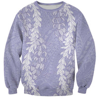 Puakenikeni and Maile Lei Sweatshirt Purple Double Strand Lei