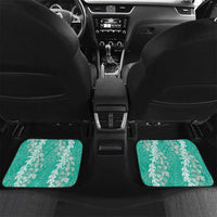 Puakenikeni and Maile Lei Car Mats Sage Green Double Strand Lei