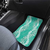 Puakenikeni and Maile Lei Car Mats Sage Green Double Strand Lei