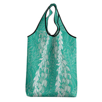 Puakenikeni and Maile Lei Grocery Bag Sage Green Double Strand Lei