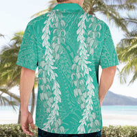 Puakenikeni and Maile Lei Hawaiian Shirt Sage Green Double Strand Lei