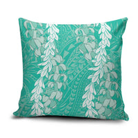 Puakenikeni and Maile Lei Pillow Cover Sage Green Double Strand Lei - Polynesian Pride