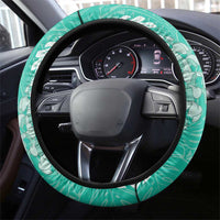 Puakenikeni and Maile Lei Steering Wheel Cover Sage Green Double Strand Lei