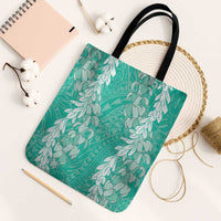 Puakenikeni and Maile Lei Tote Bag Sage Green Double Strand Lei - Polynesian Pride