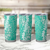 Puakenikeni and Maile Lei Tumbler Cup Sage Green Double Strand Lei