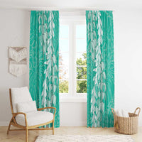 Puakenikeni and Maile Lei Window Curtain Sage Green Double Strand Lei