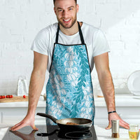 Blue Puakenikeni and Maile Lei Apron Hawaiian Style Tribal Tapa Double Strand Lei - Polynesian Pride