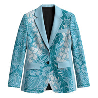 Blue Puakenikeni and Maile Lei Blazer Hawaiian Style Tribal Tapa Double Strand Lei - Polynesian Pride