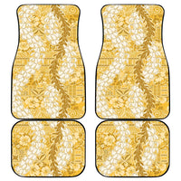Gold Puakenikeni and Maile Lei Car Mats Hawaiian Style Tribal Tapa Double Strand Lei