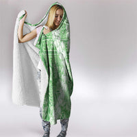 Green Puakenikeni and Maile Lei Hooded Blanket Hawaiian Style Tribal Tapa Double Strand Lei