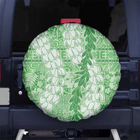 Green Puakenikeni and Maile Lei Spare Tire Cover Hawaiian Style Tribal Tapa Double Strand Lei