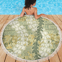 Vintage Puakenikeni and Maile Lei Beach Blanket Hawaiian Style Tribal Tapa Double Strand Lei