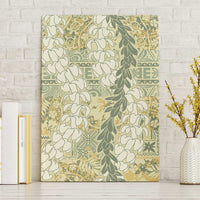 Vintage Puakenikeni and Maile Lei Canvas Wall Art Hawaiian Style Tribal Tapa Double Strand Lei