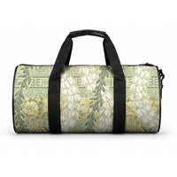 Vintage Puakenikeni and Maile Lei Duffle Bag Hawaiian Style Tribal Tapa Double Strand Lei