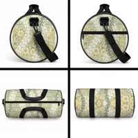 Vintage Puakenikeni and Maile Lei Duffle Bag Hawaiian Style Tribal Tapa Double Strand Lei