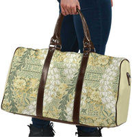 Vintage Puakenikeni and Maile Lei Travel Bag Hawaiian Style Tribal Tapa Double Strand Lei - Polynesian Pride