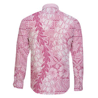 Pink Puakenikeni and Maile Lei Family Matching Summer Maxi Dress and Hawaiian Shirt Hawaiian Style Tribal Tapa Double Strand Lei