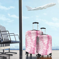 Pink Puakenikeni and Maile Lei Luggage Cover Hawaiian Style Tribal Tapa Double Strand Lei