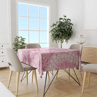 Pink Puakenikeni and Maile Lei Tablecloth Hawaiian Style Tribal Tapa Double Strand Lei