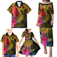 Personalised Papua New Guinea Rugby Family Matching Puletasi Dress and Hawaiian Shirt PNG Kumuls Champions Pacific Bowl LT9 - Polynesian Pride