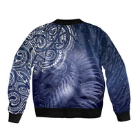 New Zealand Galaxy Fern Sleeve Zip Bomber Jacket LT9 - Polynesian Pride