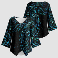 New Zealand Matariki Kimono Sleeve Blouse Galaxy Maori Tribal Tattoo - Polynesian Pride