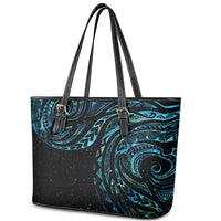 New Zealand Tribal Tattoo Leather Tote Bag With Matariki Art