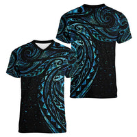 New Zealand Tribal Tattoo Women V-Neck T-Shirt With Matariki Art