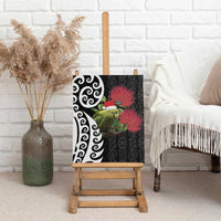 New Zealand Kakapo Christmas Canvas Wall Art Meri Kirihimete Pohutukawa Flowers LT9 - Polynesian Pride