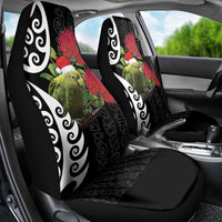 New Zealand Kakapo Christmas Car Seat Cover Meri Kirihimete Pohutukawa Flowers LT9 - Polynesian Pride