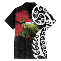 New Zealand Kakapo Christmas Family Matching Long Sleeve Bodycon Dress and Hawaiian Shirt Meri Kirihimete Pohutukawa Flowers LT9 - Polynesian Pride