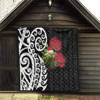 New Zealand Kakapo Christmas Quilt Meri Kirihimete Pohutukawa Flowers LT9 - Polynesian Pride