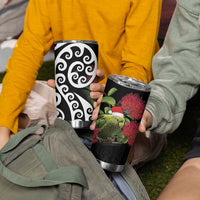New Zealand Kakapo Christmas Tumbler Cup Meri Kirihimete Pohutukawa Flowers