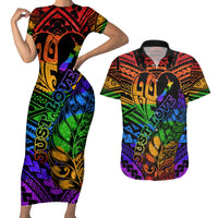New Zealand LGBT Fern Heart Couples Matching Short Sleeve Bodycon Dress and Hawaiian Shirt Dont judge What You Dont Understand LT9 No Dress - Polynesian Pride