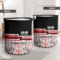 Personalised Toitu Te Tiriti Aotearoa 1840 Laundry Basket Red Kowhaiwhai Puhoro - Polynesian Pride