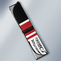 Personalised Toitu Te Tiriti Aotearoa 1840 Auto Sun Shade Red Kowhaiwhai Puhoro - Polynesian Pride