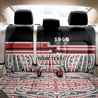 Personalised Toitu Te Tiriti Aotearoa 1840 Back Car Seat Cover Red Kowhaiwhai Puhoro - Polynesian Pride